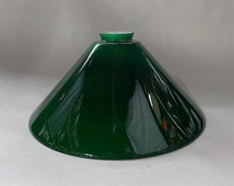 12" Cone Shape Pendant Green Glass Shade