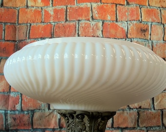 Vintage Style Torchiere Shade geprägte Wirbel Muster Art Deco für Stehlampe Opal weißes Glas Finish