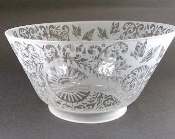 Gas Shade Empire Design 4&quot; Fitter Lamp Globe for Fixture Floral Etched Pattern