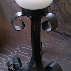 Antique Wrought Iron Hand Made 1930&#39;s Desk Table Lamp 22&quot; tall early Steampunk