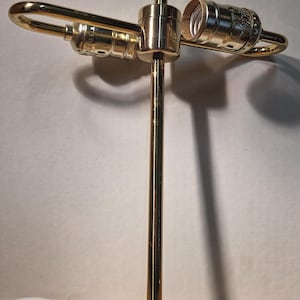 Polished Brass Table Lamp Top Cluster 2 Sockets, Pull Chain, 8' Wire