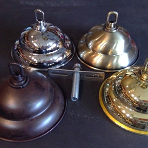 New Decorative Antique Bronze, Antique Brass, Chrome, or Polished Brass Ceiling Canopy Cover for DIY Fixture Mounting Kit
