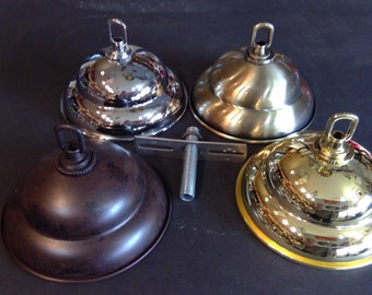 New Decorative Antique Bronze, Antique Brass, Chrome, or Polished Brass Ceiling Canopy Cover for DIY Fixture Mounting Kit