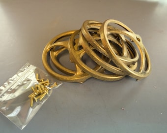 Bag of 6 - 4" Fitter Gas Shade Solid Brass Glass Lamp Shade Holder Crescent Brass Unfinished