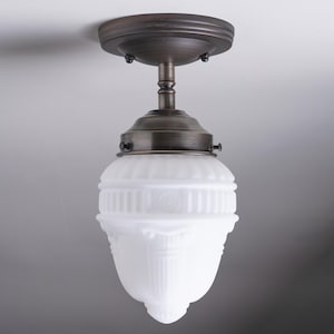 Colonnade Frosted Opal Glass Semi Flush Mount Ceiling Fixture
