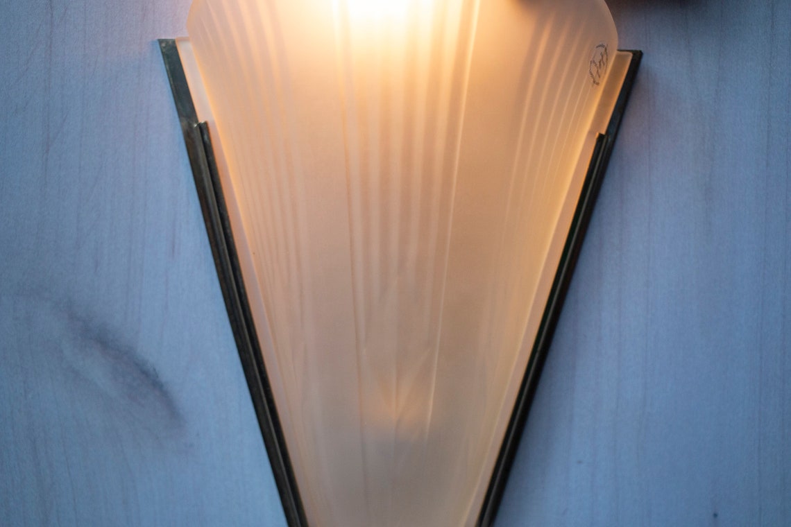 Wall Sconce Replacement Glass Shade Made in France Acid Etched Etsy