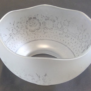 Satin Etched Gas Shade Etched 4&quot; Fitter Shade Lamp Fixture Replacement Shade