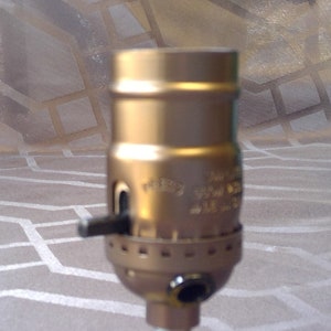 Antique Brass Socket w/ Side wire outlet push through on off build a lamp