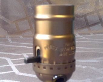 Antique Brass Socket w/ Side wire outlet push through on off build a lamp