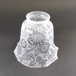 Floral Decorated Glass Lamp, Fixture or Fan Shade