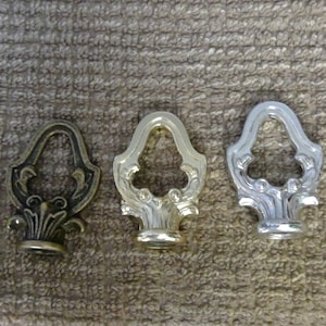 Antique Brass, Chrome or Polished Brass Finish Decorative Loop or Finial 2" tall 1 1/2" w tapped 1/8"ips. image 2