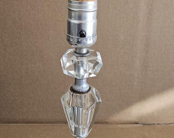 Boudoir Bedroom Marble & Glass 1940's Art Deco Style Table Lamp 10.5"