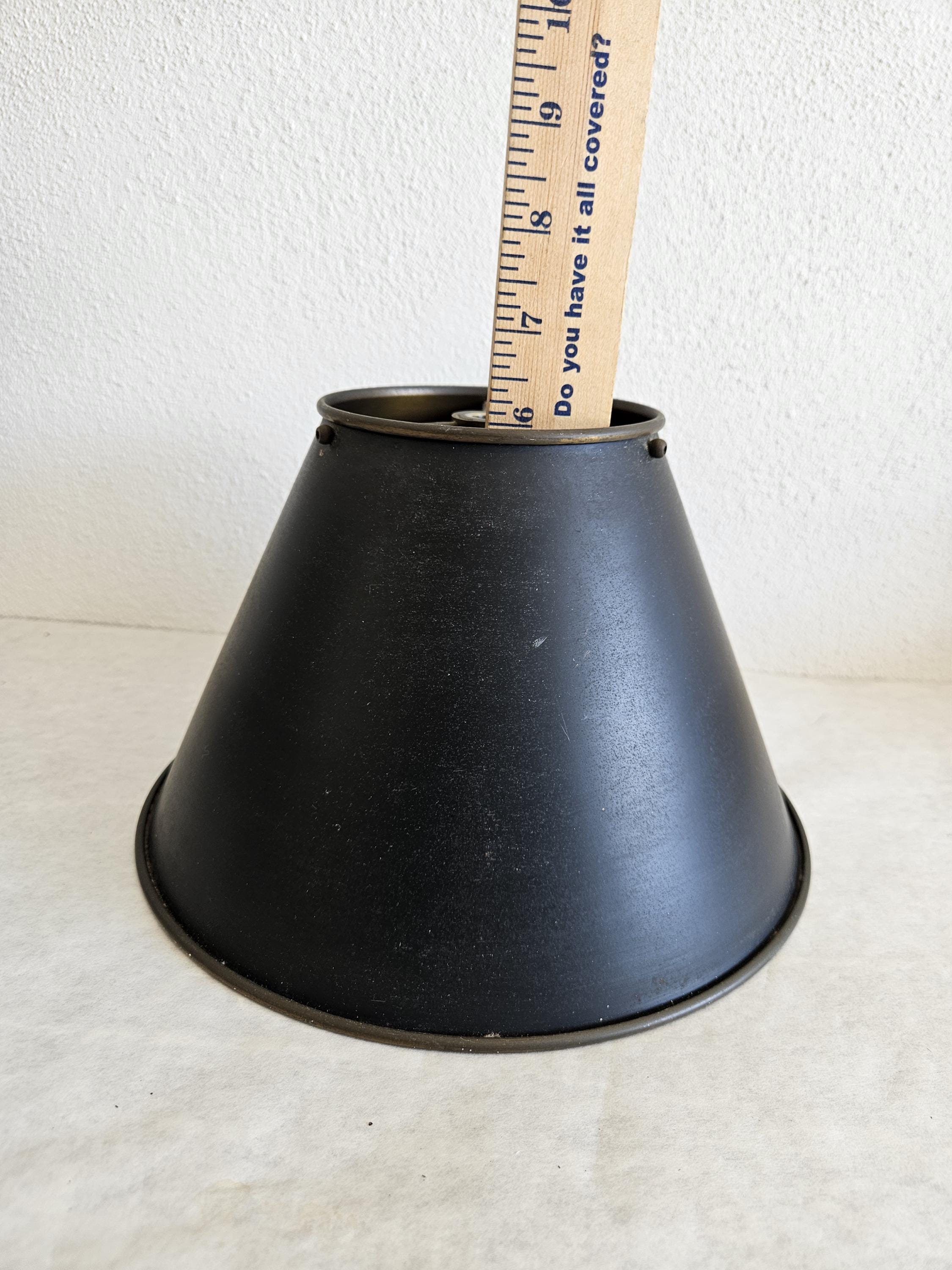 Tole Tin Lamp Shade 10-inch X 6-inch-tall Dark Finish Antique