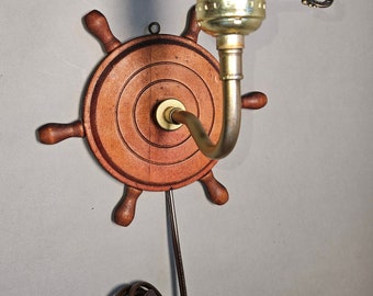 Cabin ships helm wheel sconce 1950 style