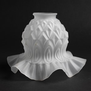 Diamond Shade Ruffled Edge Glass lamp shade 2 1/8&quot; fitter Fan, Desk or Ceiling Fixture