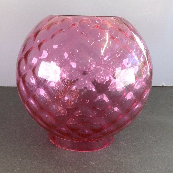 7 " Cranberry Red Ball Oil or Gas Lamp Shade, Lamp Replacement, Kero Rayo Parlor Lamp Banquet Globe