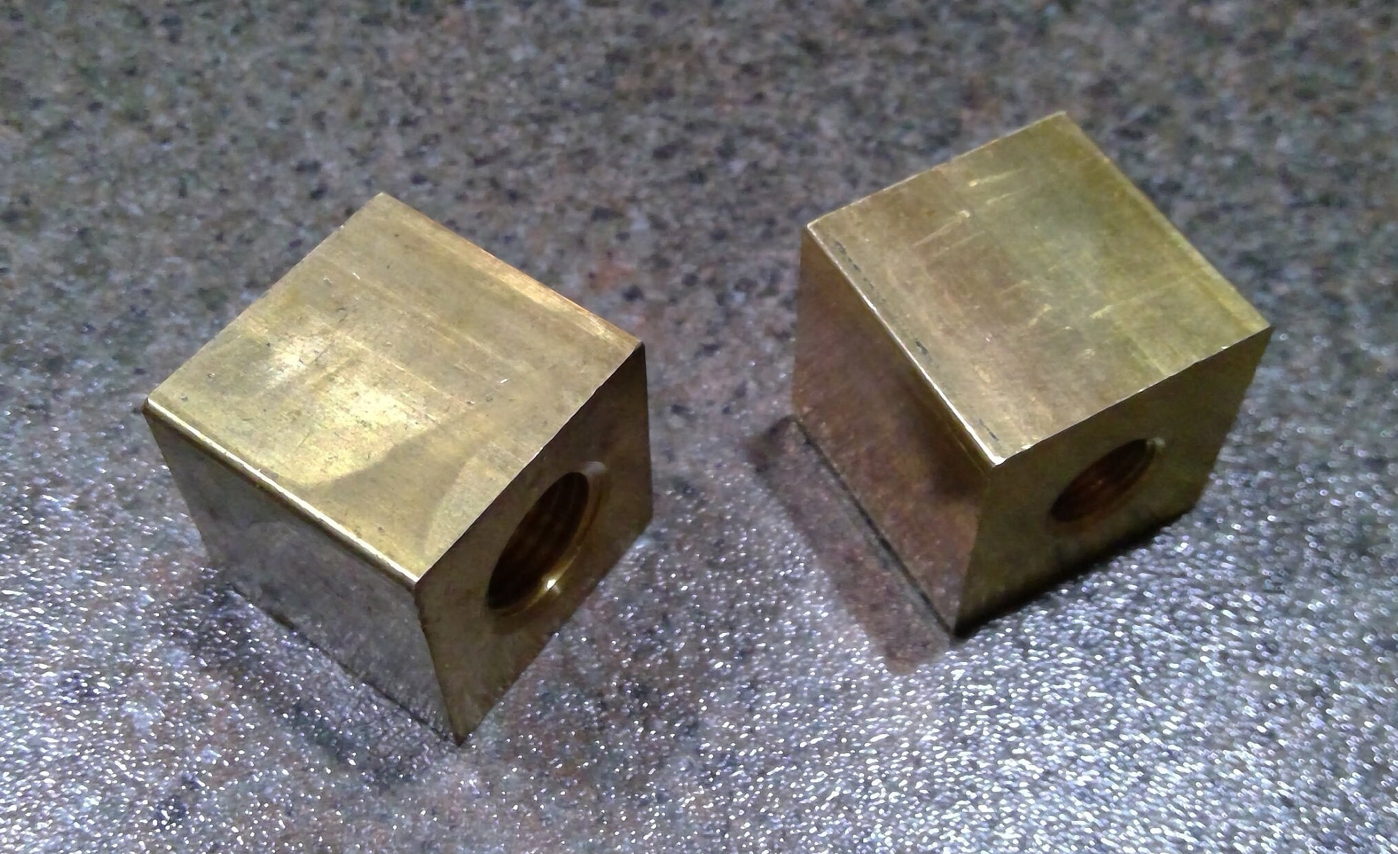 Square Solid Brass Block 1 With 1/8 Or1/4ips Etsy