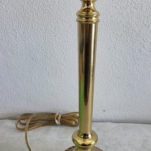 Solid brass table lamp base polished Brass finish and rewired cloth shade 23"