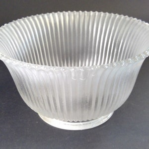 Holophane Style Gas Shade Light Fixture Fan Prismatic Globe Frosted Interior Glass