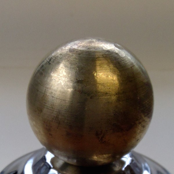 1 3/4" Solid round solid brass ball finial Threaded 1/8" ip. tapped
