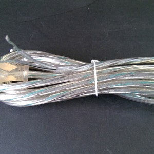 New 10-foot Clear Silver Round Wire with Ground Wire Cord set with Molded Plug