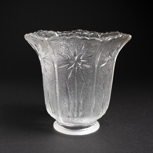 2 1/4" Embossed Glass Design Pressed Glass Globe Fan Fixture Refurbish