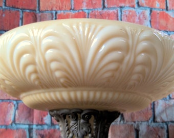 Vintage Style Torchiere Shade geprägte Art Deco für Stehlampe Tan Nugold Finish 14 "