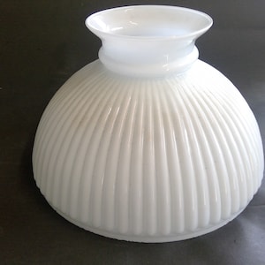 10&quot; Student Lamp White Ribbed Lamp Shade Parlor Lamp Style Globe Rayo Style Oil Kero