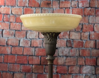 Vintage Style Torchiere Shade Embossed Art Deco for Floor Lamp Up Lamp Nugold Gold Color 16"