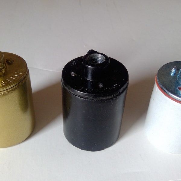 Porcelain Socket in Brass, Black or White finish Standard Bulb Size E-26 Hobby or Craft