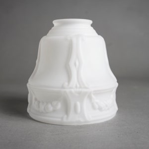 2 1/4&quot; Embossed Design White Frosted Glass Globe Fan Light Fixture Refurbish Glass