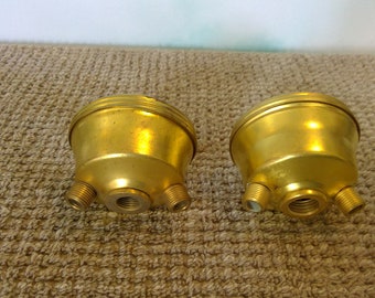 2 Light Cluster Lamp Top Part in Solid Brass 2 size Threads, Craft Hobby FREE SHIPPING