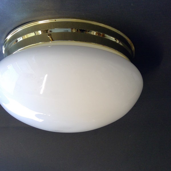 12" Vintage Style Ceiling Opal White Flush Mount Glass Shade Fixture