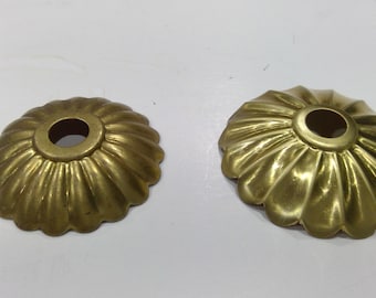 Stamped Brass Ribbed Rosett Cap Cover 2 Sizes