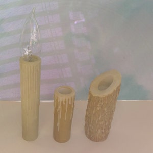 Ivory Drip Candle Cover Resin CANDELABRA size Lamp Socket Cover 4&quot; - 6&quot; Covers