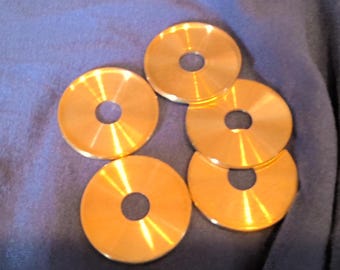 Solid Brass Turned Check Ring 1 1/2" Lamp Part Tubing seating Ring Bobeches Lighting Craft Hobby Bag of 5