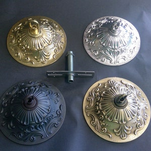 Embossed Ceiling Canopy Kit Dark Bronze, Chrome, Antique Brass or Polished Brass Finish Fixture Mounting Kit