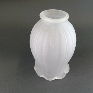 Acid Etched Glass Ribbed Tulip Shape Glass Shade