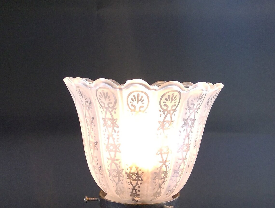 Acid Etched Embossed Ribbed Decorated 2 1/4