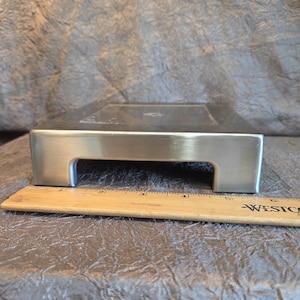 Vintage Brushed Nickel Lamp Base 6&quot; wide DYI Reutilize Part weighted