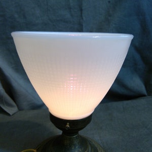 White Waffle Style Glass Torchiere Diffuser Floor Table Lamp Shade, Waffle Design 6" Up Light