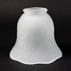 Shade Frosted Embossed Button Pattern 2 1/4&quot; Fitter Shade Lamp Fixture Globe