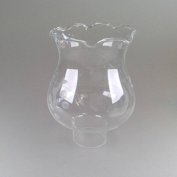 Engraved Cut Glass Lamp Shade Chandelier Light Fixture Globe 1-5/8" Fitter