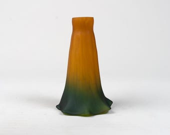 Abat-jour en nénuphar vert ambré Lilly Art Lampe de table ou de bureau en verre Globe PETITE TAILLE