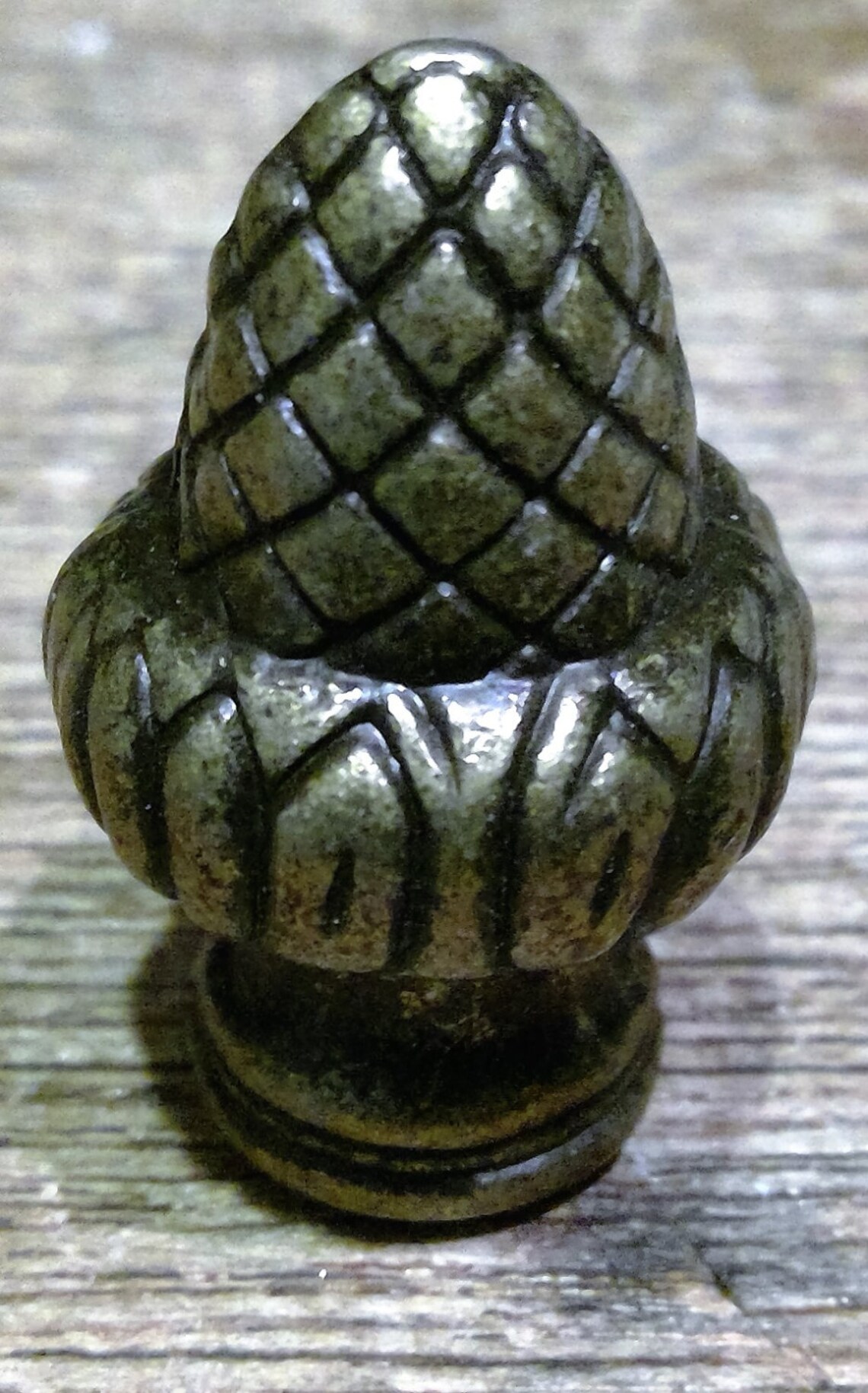 thumbnail image 2 of Solid Brass Acorn Lamp Finial – Antique Brass Finish – 1 1/8 Inch – 1/4-27 Thread – Handel Style #BF288A 2 of 4