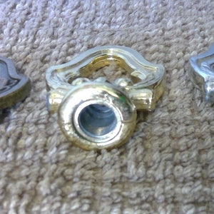 Antique Brass, Chrome or Polished Brass Finish Decorative Loop or Finial 2" tall 1 1/2" w tapped 1/8"ips. image 3