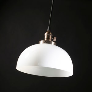 10" Opaline White Glass Dome Pendant Light Fixture With Cloth Wire ...