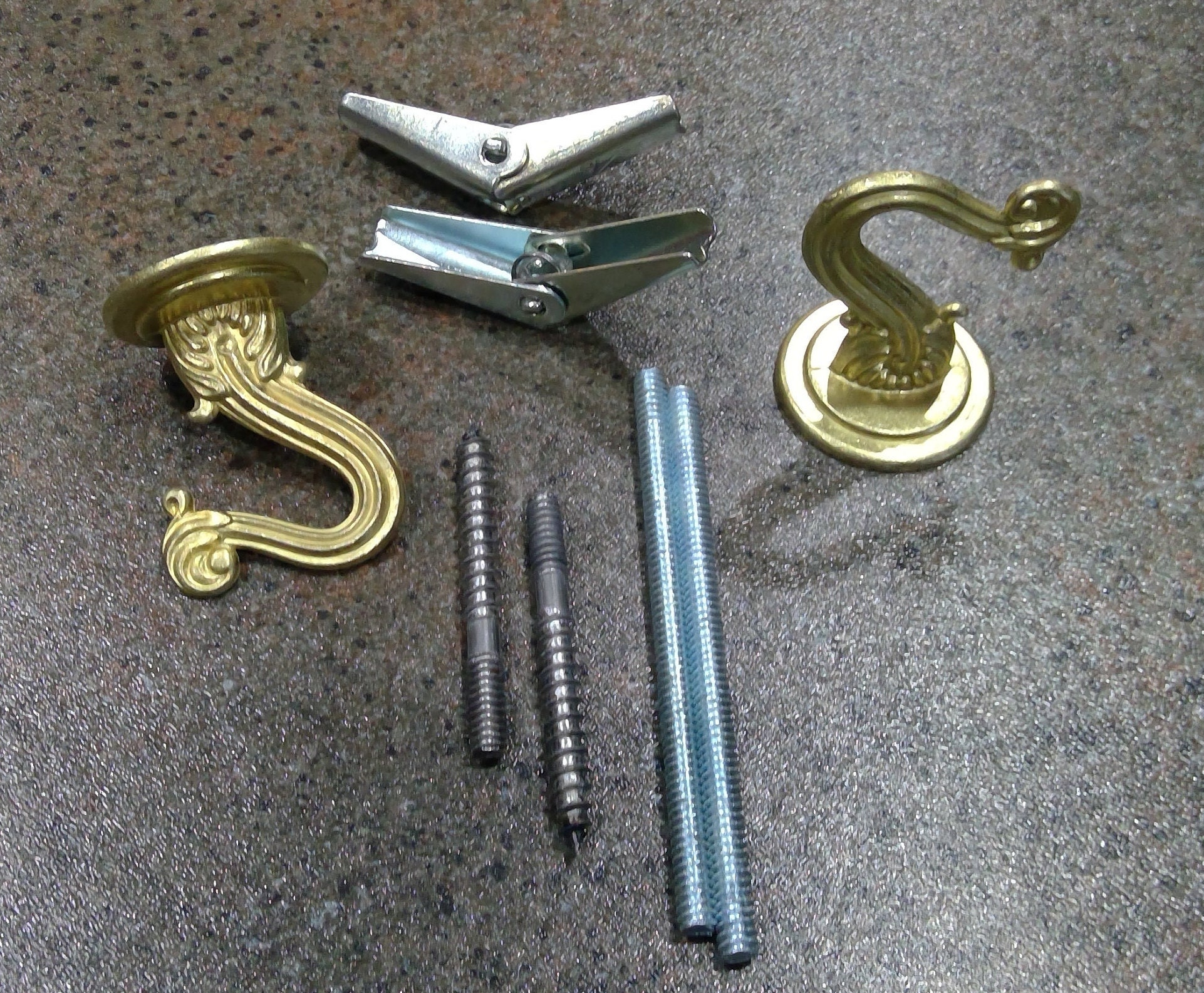 2 Deckenhaken für Pflanzen, Lampen, hängende Deckenhaken, Deckenhaken aus Messing oder Chrom-Finish