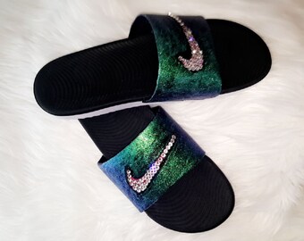 glitter nike sandals