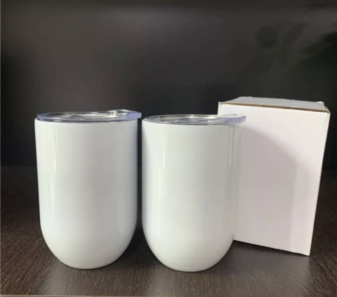 12 oz Sublimation Blank White Straight Blank Wine Tumbler Cup